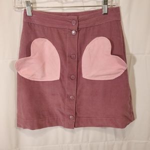 Lazy Oaf Heart Pocket Cord Skirt